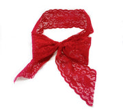 Bandtz Luxe Lace Bow Headband in Red. Handmade headband. Fashion hair accessory. Elastic lace trim. Hair bow. 