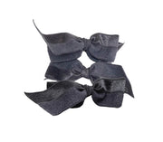 Brigitte Set in Black. Three Bandtz hair bows. Satin stretch elastic hair ties. No fray, no crease. Hair ribbon. 