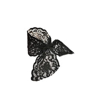 Luxe Lace Tail Band by Bandtz in Black. Hair band handmade from high end elastic lace trim. 