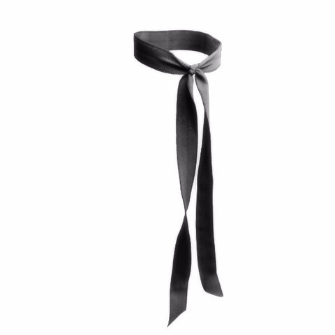Matte Long Tail in Black - Bandtz Hair Tie, Elastic Hair Ribbon