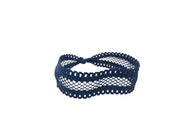 Bandtz hair tie in navy fishnet elastic lace. 