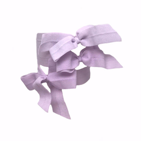 Bandtz Encore Set in Lavender. Three matte elastic hair bows in lavender. Long lasting, no fray hair bows. Favorite hair tie for thick hair and thin hair. Kind to the hair.   