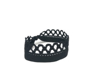 Black picot hair band by Bandtz. One of two featured in the Bandtz Gabor Set. Fashion hair elastic. Hair elastic bracelet.  