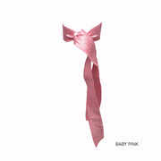Pink Satin Long Tail by Bandtz. Individual hair tie handmade from pink elastic satin trim. 