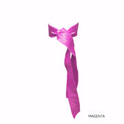 Magenta Satin Long Tail by Bandtz. Individual hair tie handmade from magenta elastic satin trim. 