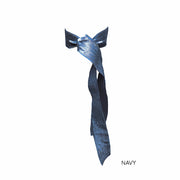Navy Satin Long Tail - Bandtz. Elastic ribbon hairband. 