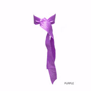 Purple Satin Long Tail by Bandtz. Individual hair tie handmade from purple elastic satin trim. 