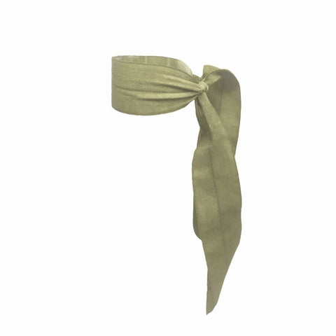 Bandtz Matte Wide Tail in Olive. Elastic Hair Ribbon