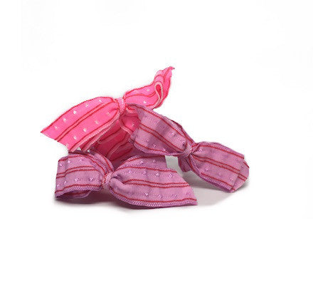 Pink Swiss Dot Bow - Bandtz. Set of three elastic hair bows. 