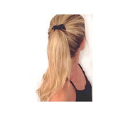 Black Satin Bow by Bandtz on Blonde ponytail. Featured in Bandtz Starlight Set