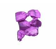 Brigitte Set in Lavender. Three Bandtz hair bows. Satin stretch elastic hair ties. No fray, no crease. Hair ribbon. 