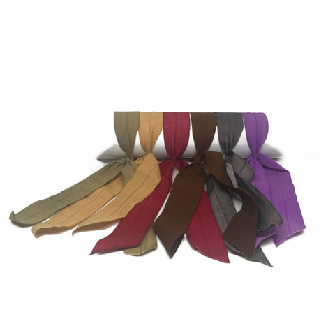 All color options of the Bandtz Matte Wide Tail Hair Elastic.  